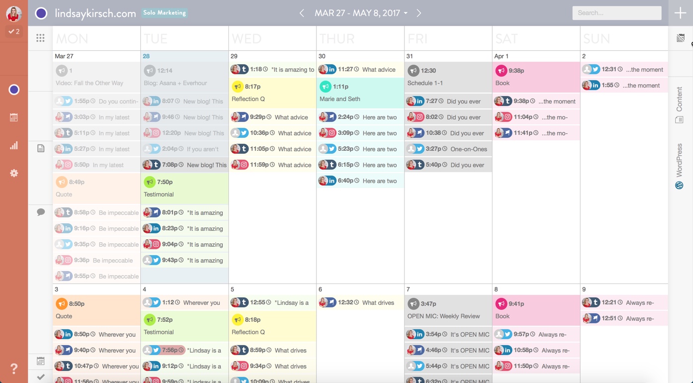 CoSchedule Calendar At-A-Glance