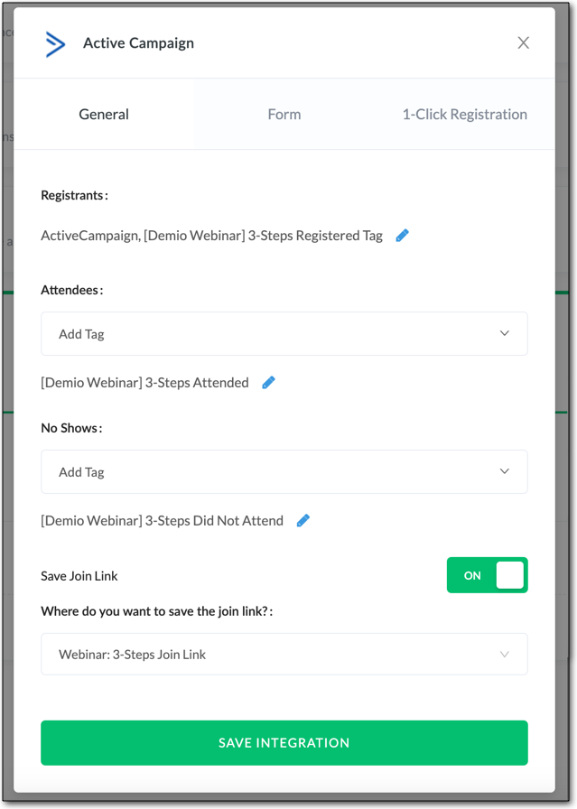 Behavior tracking setup in the Demio webinar platform